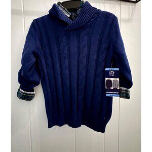 Gap Boys Sweater Button Up Set Small 6/7 Navy Blue Cable-Knit Preppy